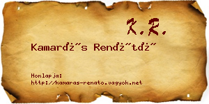 Kamarás Renátó névjegykártya